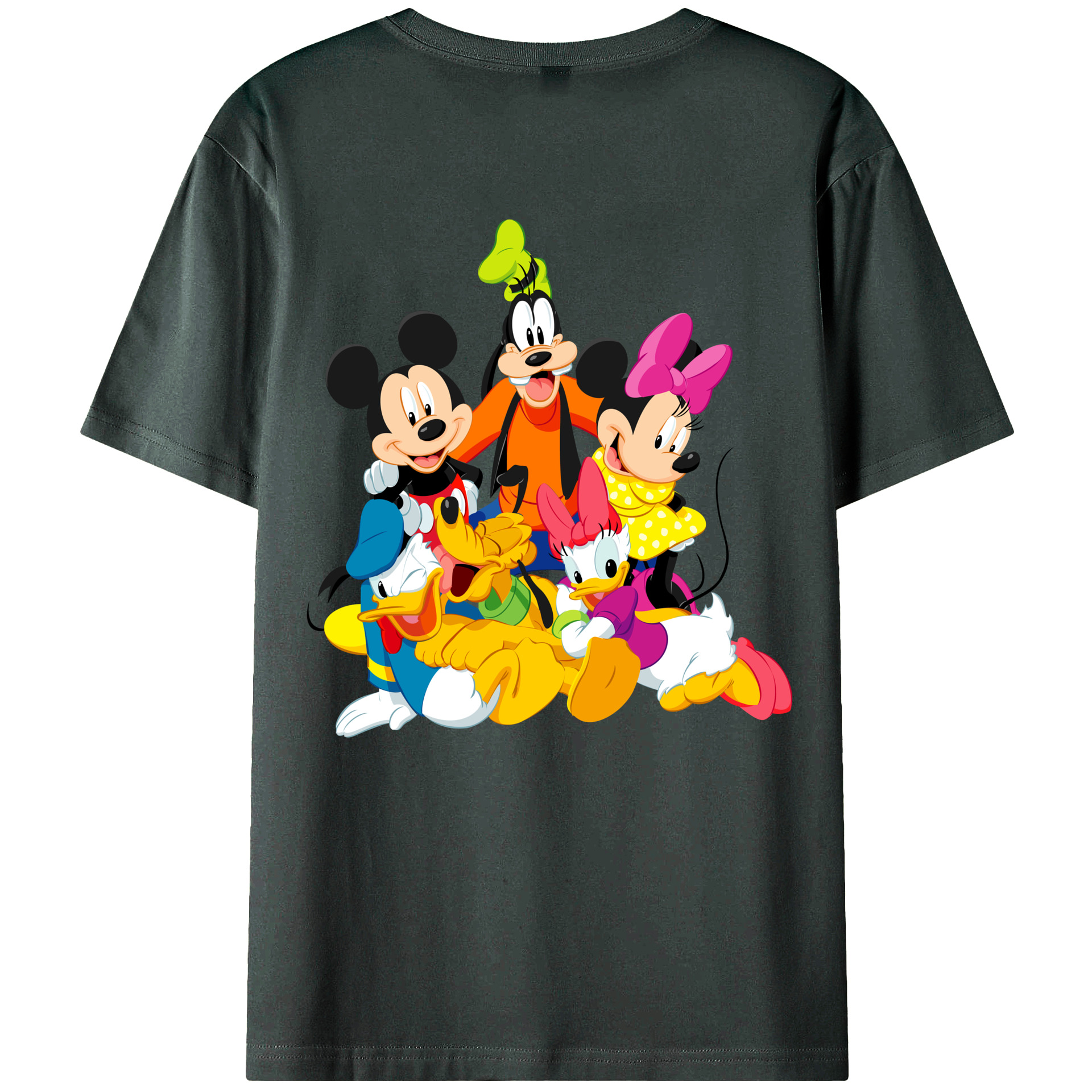 ミッキーマウス Mickey Mouse 綿100％ メンズ半袖Tシャツ（バックプリント） 通気性